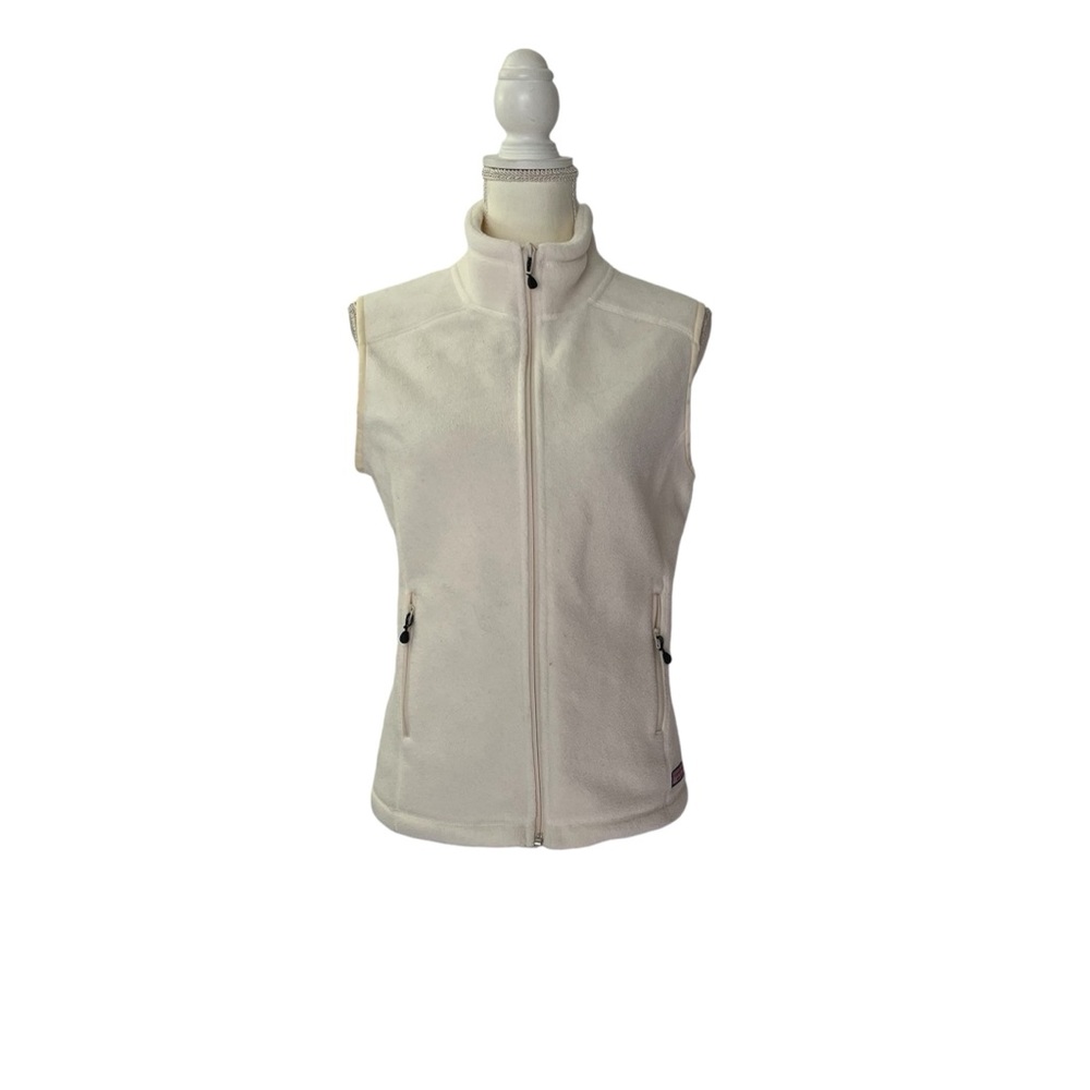 Vineyard Vines Off White Cream Fleece Vest Jacket Size Medium